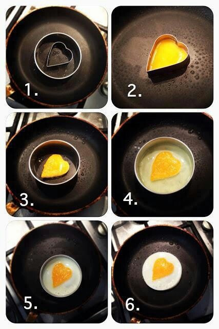 как сделать красивое сердечко из яйца для романтического завтрака или ужина