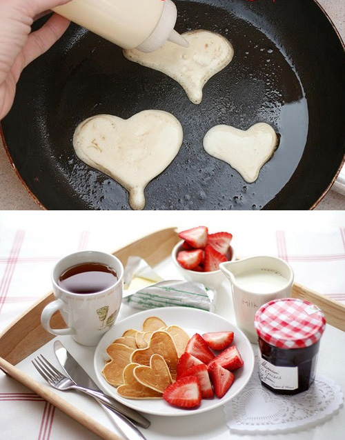 как сделать красивые блинчики для романтического завтрака или ужина
