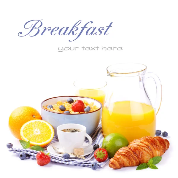 Свежий здоровый завтрак с copyspace — стоковое фото