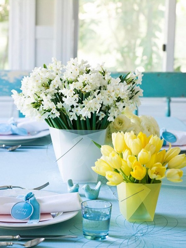 Украшение стола к завтраку цветами фото